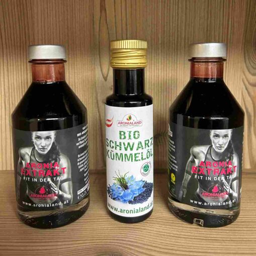 Bio Aronia Extrakt und Bio Schwarzkümmelöl im Set